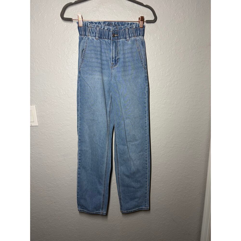 American Eagle Highest Rise Baggy Mom Jeans Light Wash Sz 0